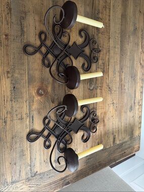Ballard designs Decorative Brown Metal Wall Candle Sconces - Set of 2